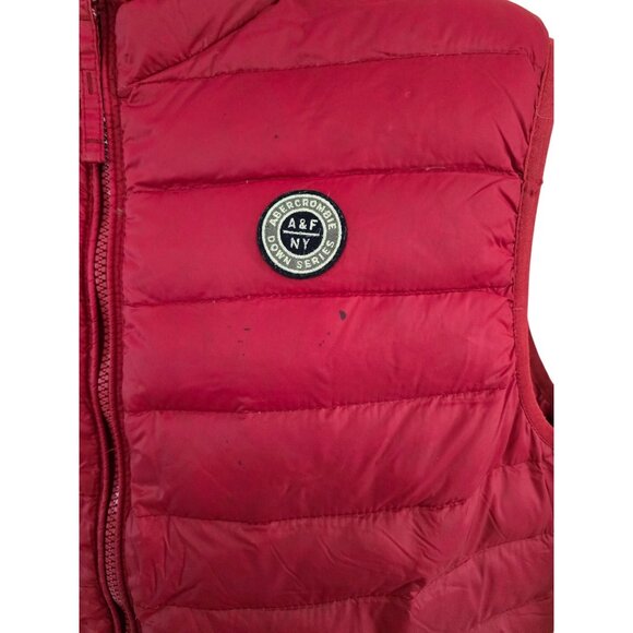 Abercrombie & Fitch Mens Red Puffer Vest winter warm ski boho hiking gorpcore - Picture 2 of 7